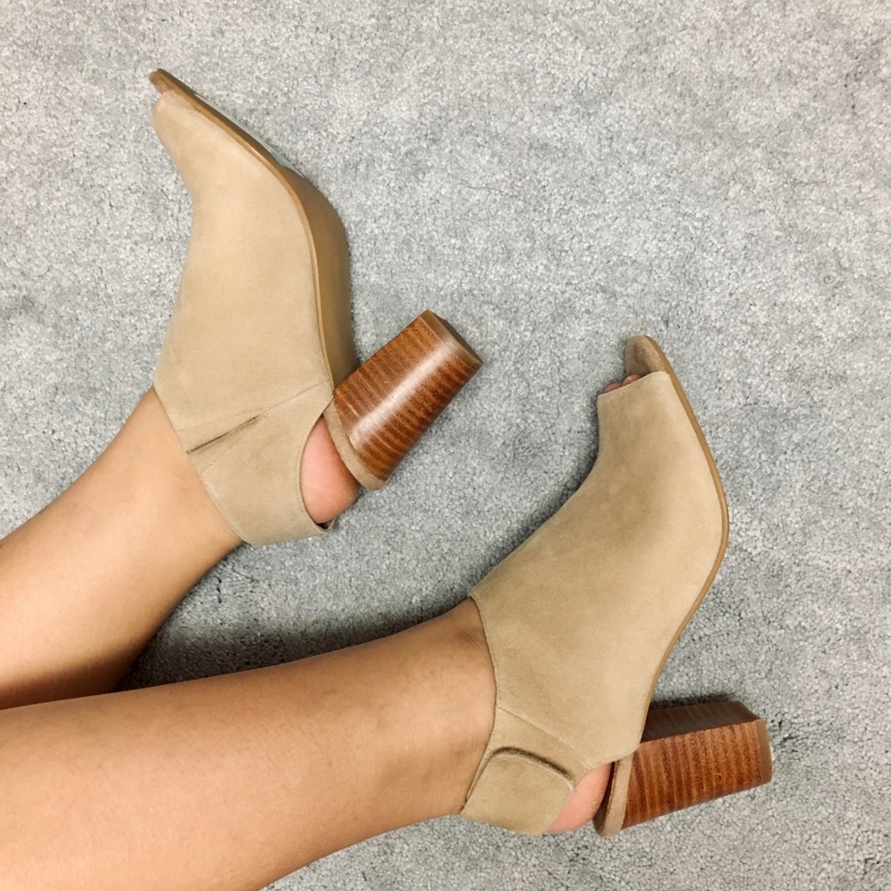 Abound “Deedee” open toe suede bootie